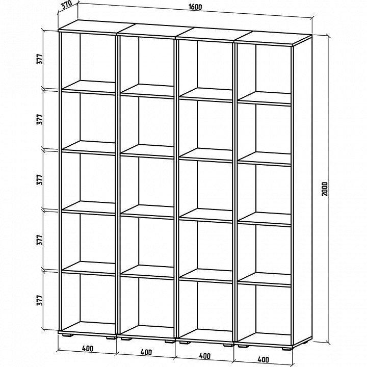 Стеллаж комбинированный Тунис-5
