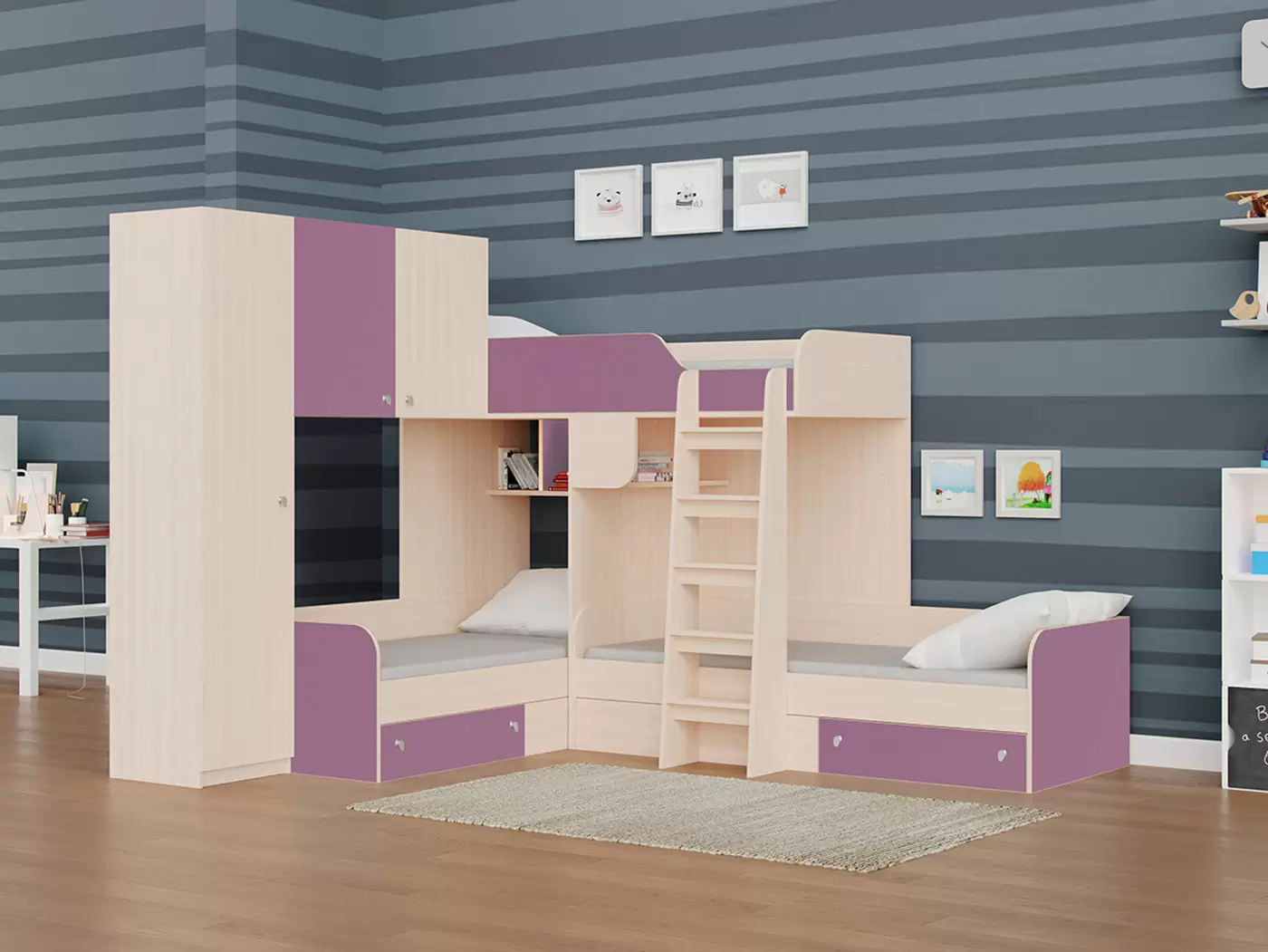 Двухъярусная кровать Трио