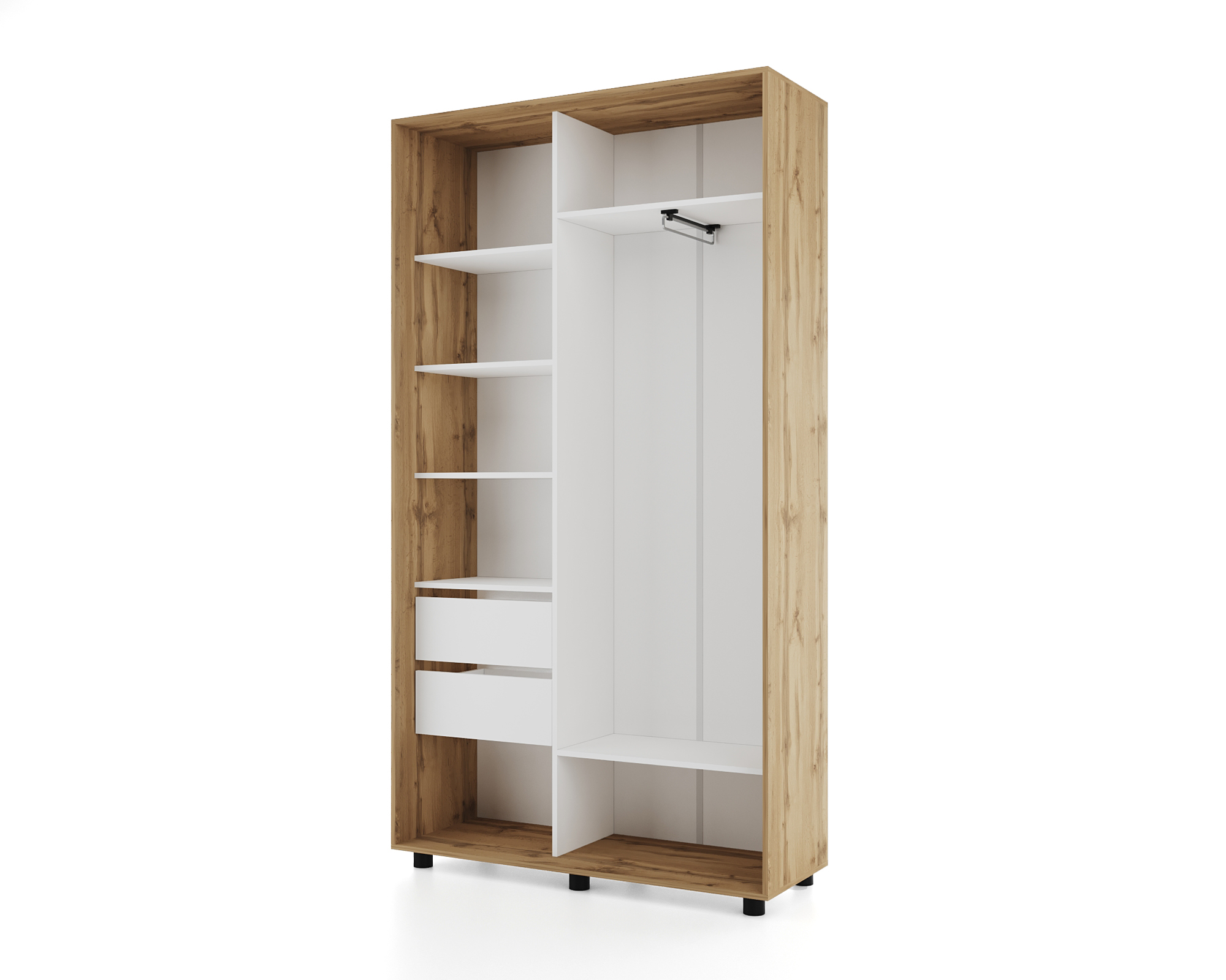 Шкаф-купе PRIME, 120х45х230 Дуб вотан с зеркалом