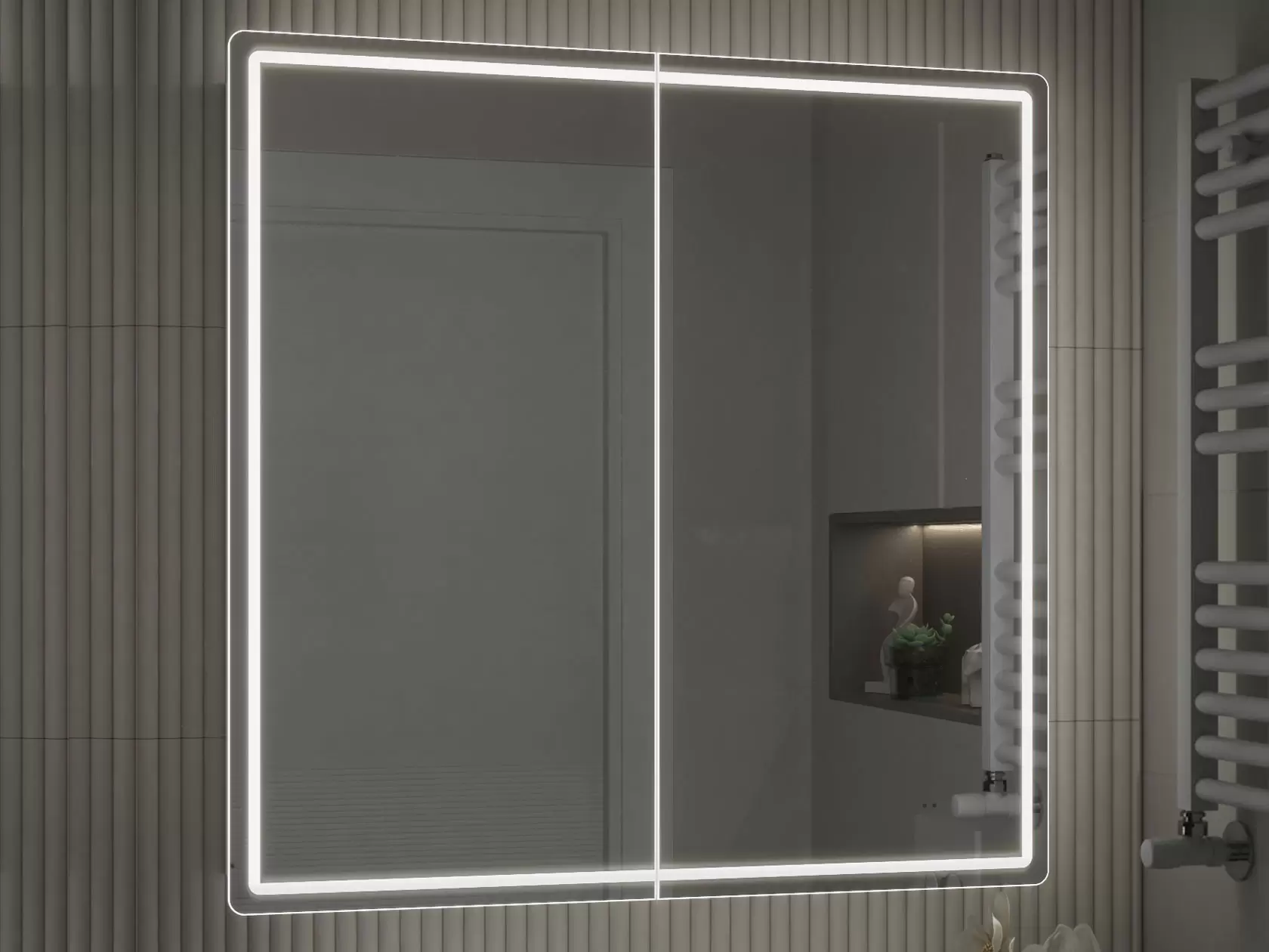 Зеркальный шкаф LED Геометрия